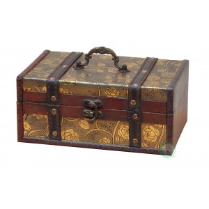 Decorative Leather Treasure Trunk Box   